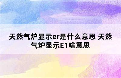 天然气炉显示er是什么意思 天然气炉显示E1啥意思